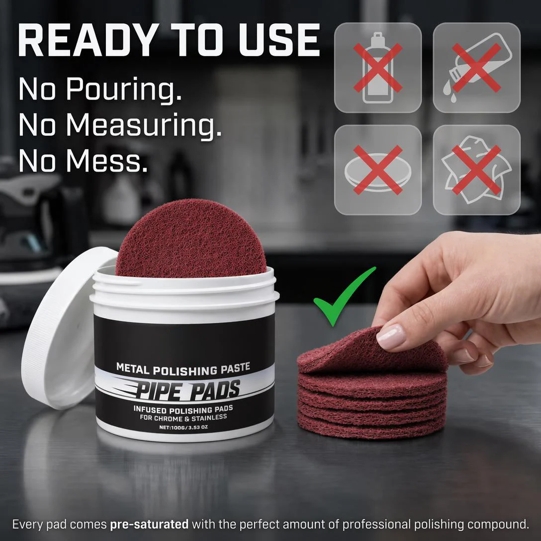 Ready-to-use chrome polishing pad