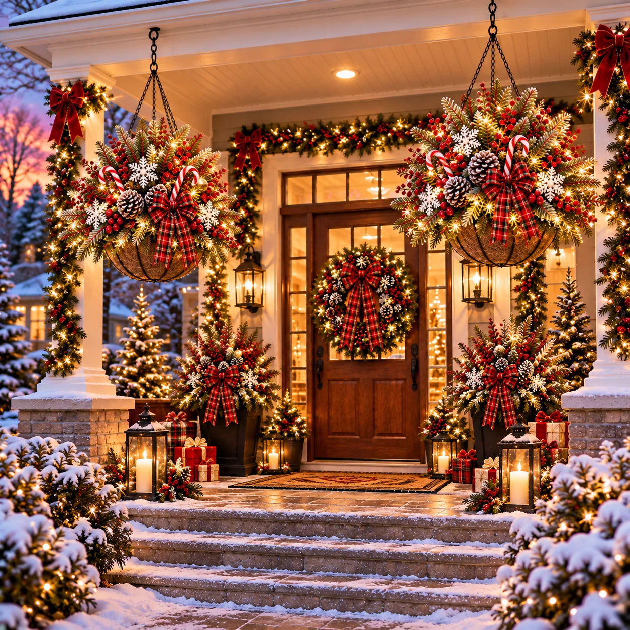 Christmas hanging basket placement ideas