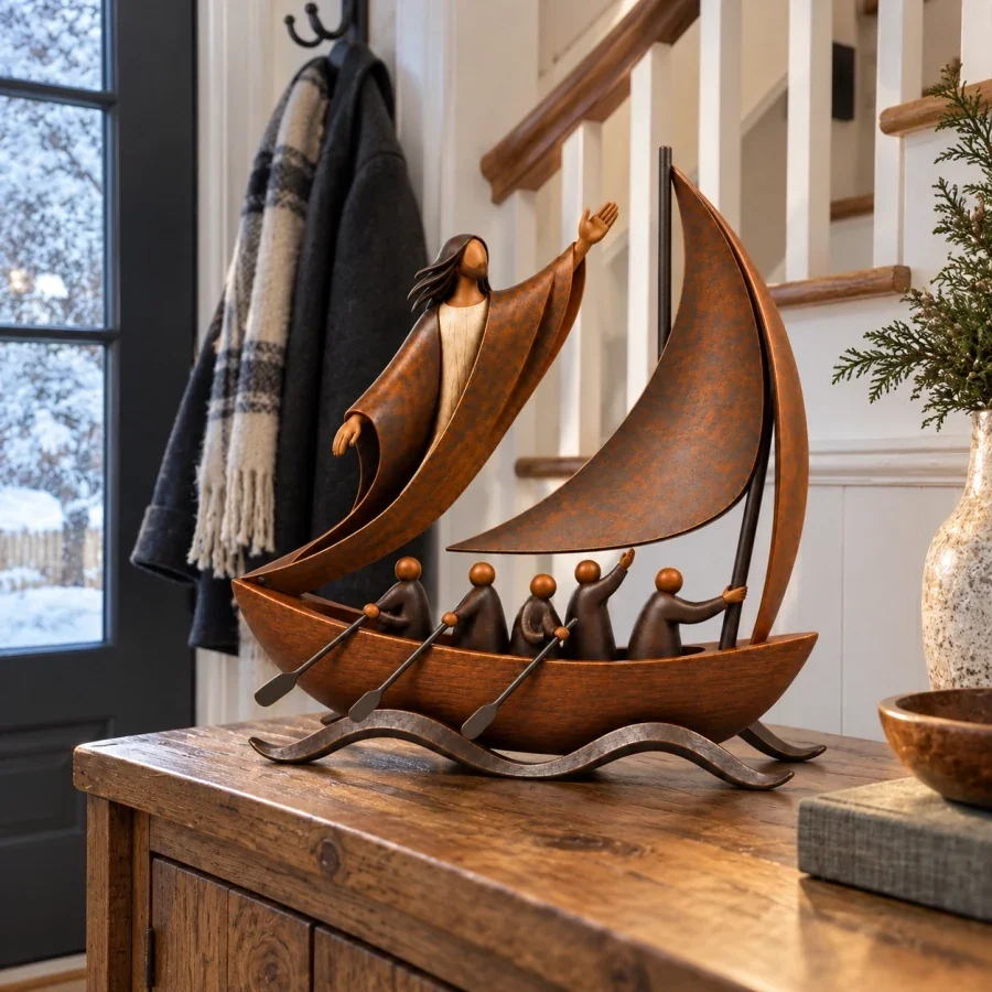 Beautiful Wherever It Rests — Peace in the Storm sailboat sculpture