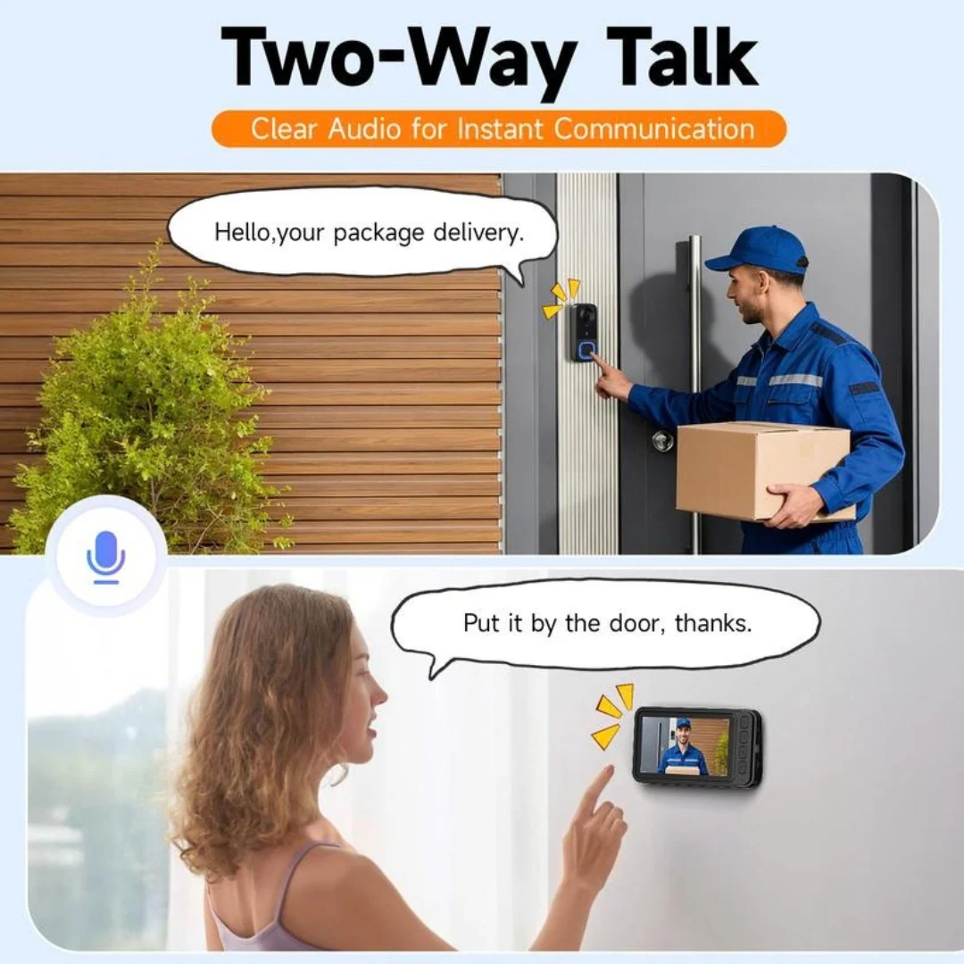 Two-way audio used to speak with a delivery driver