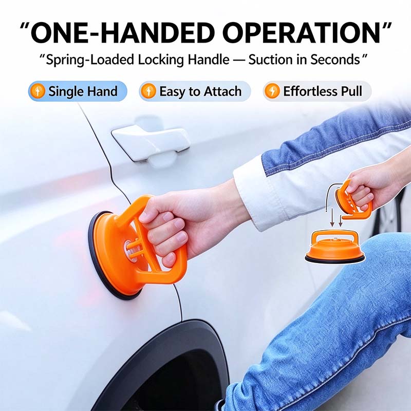 Suction puller for shallow parking lot car dents