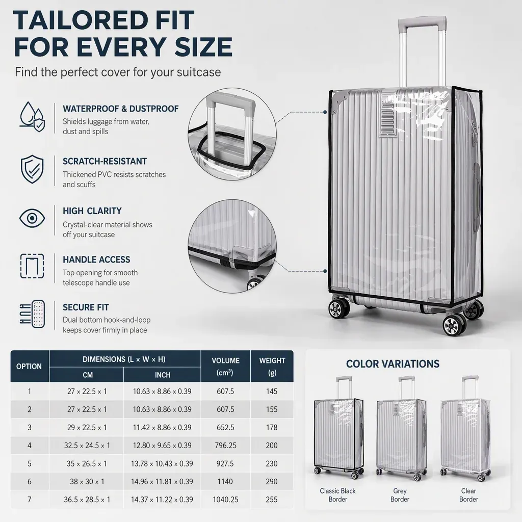Clear Protective Luggage Cover