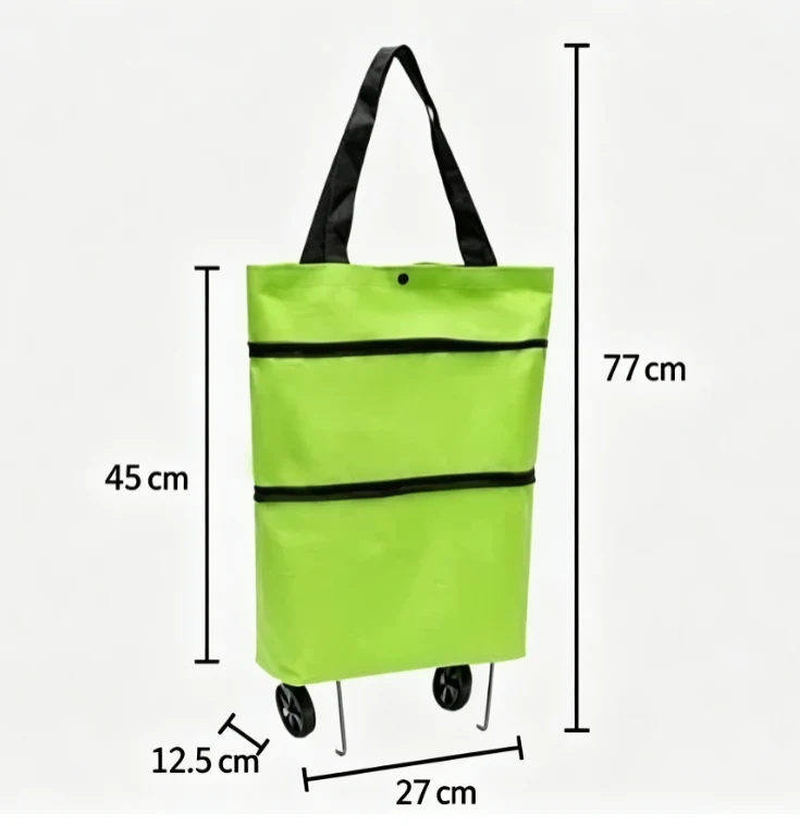 Foldable shopping trolley bag dimensions and size guide
