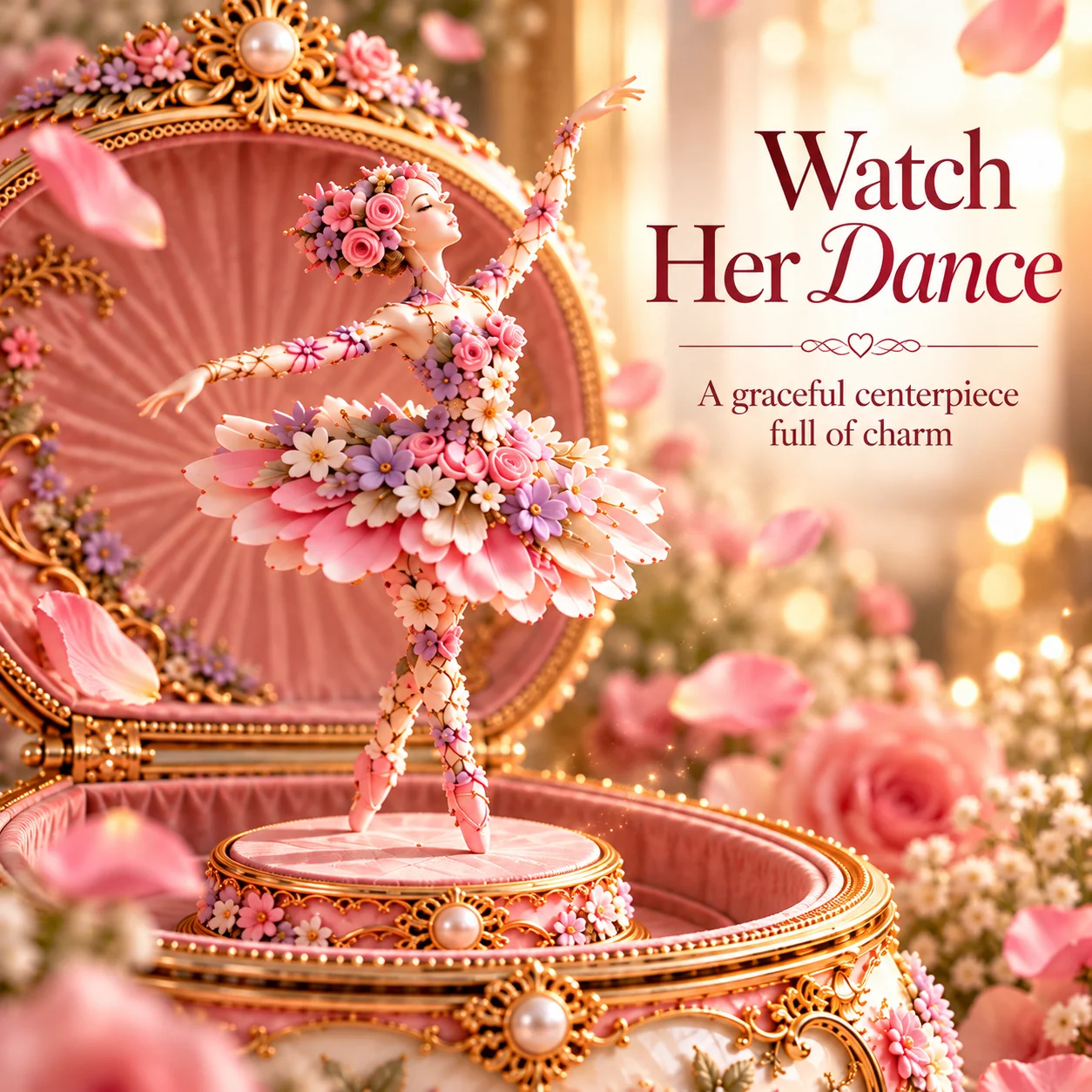 Floral ballerina centerpiece close up