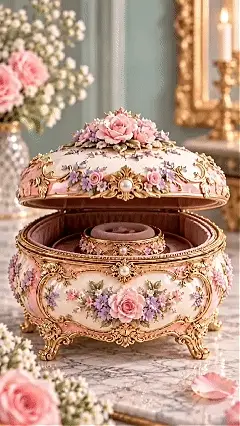Floral ballerina music box demonstration