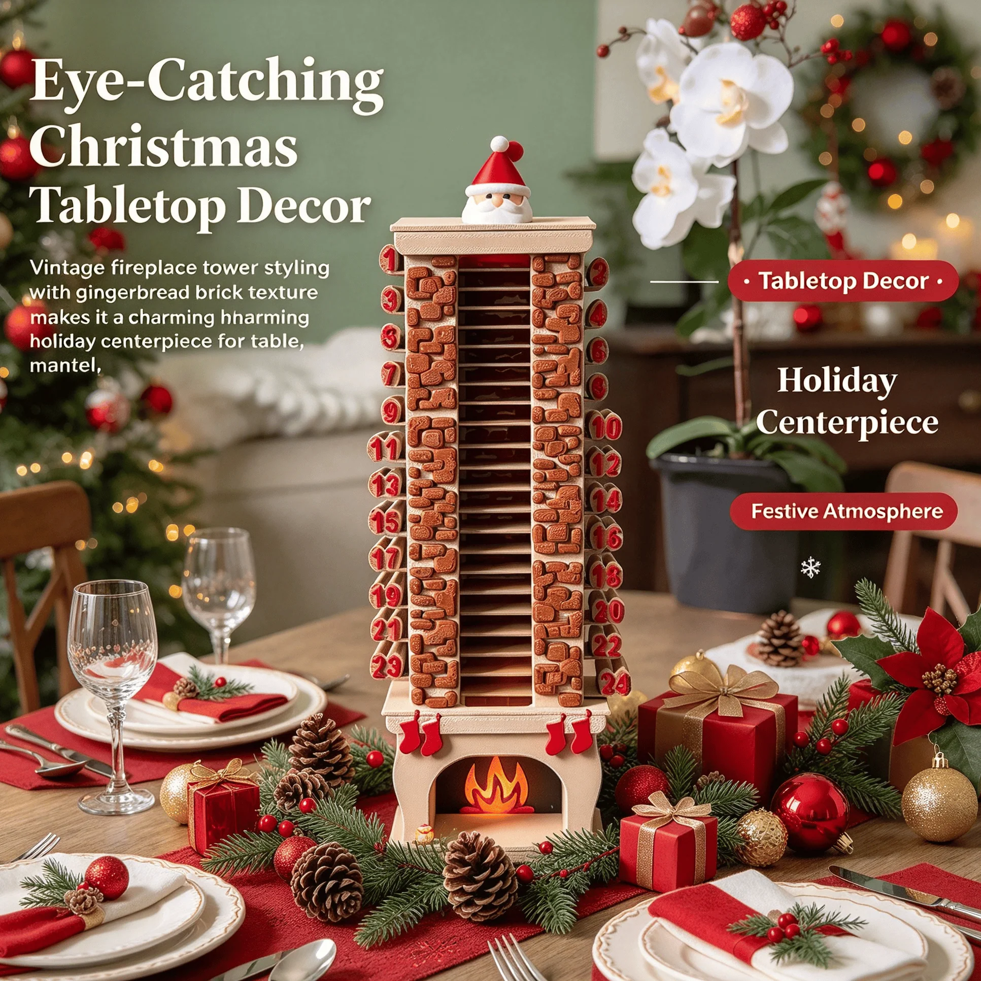 Christmas tabletop advent decor