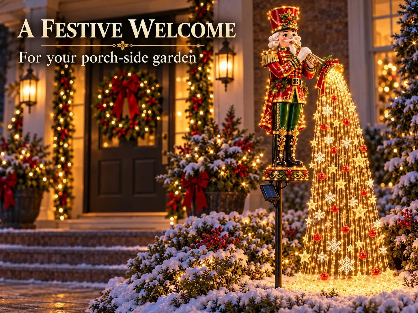 Nutcracker Starlight Cascade Christmas garden light