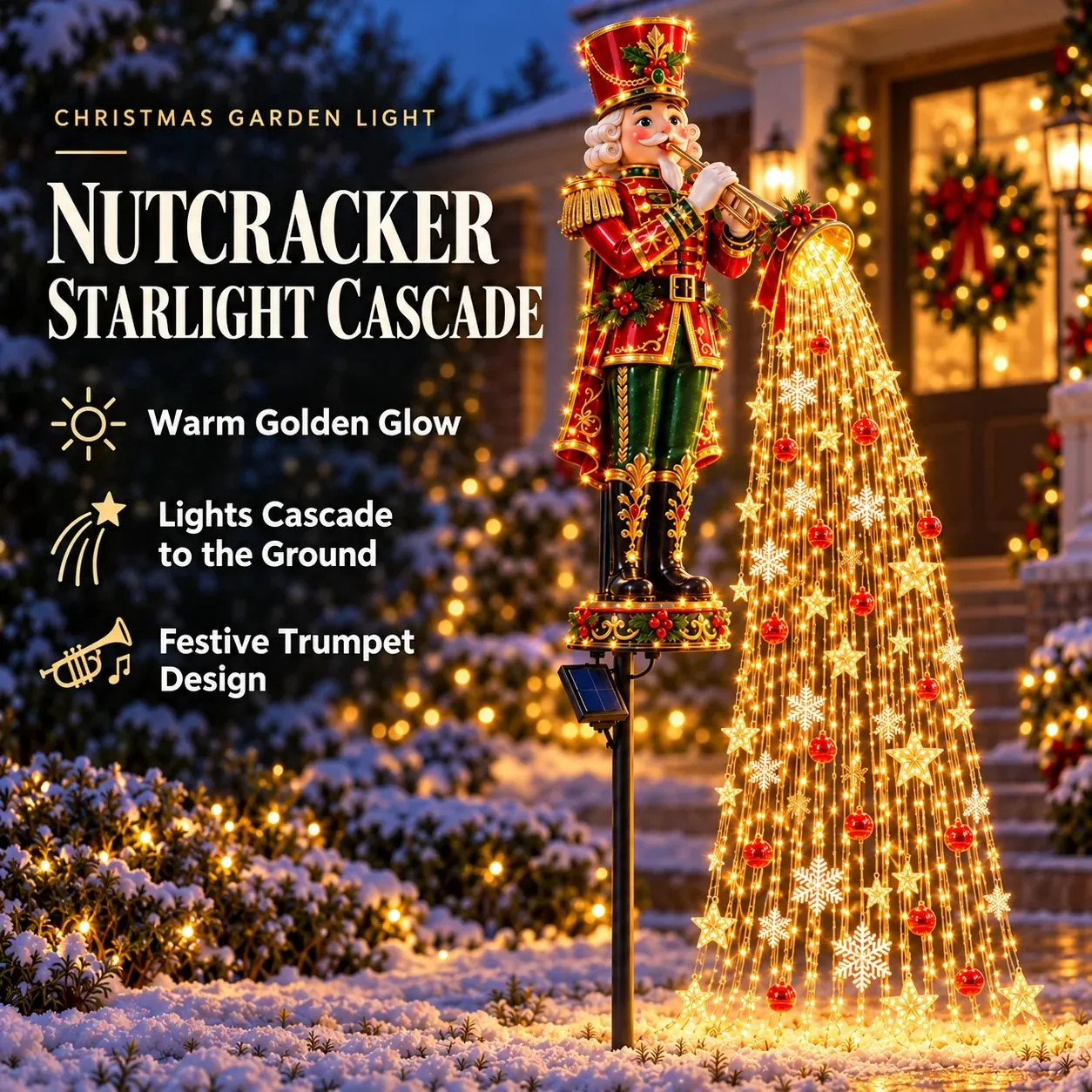 Snowman Starlight Cascade Christmas garden decoration