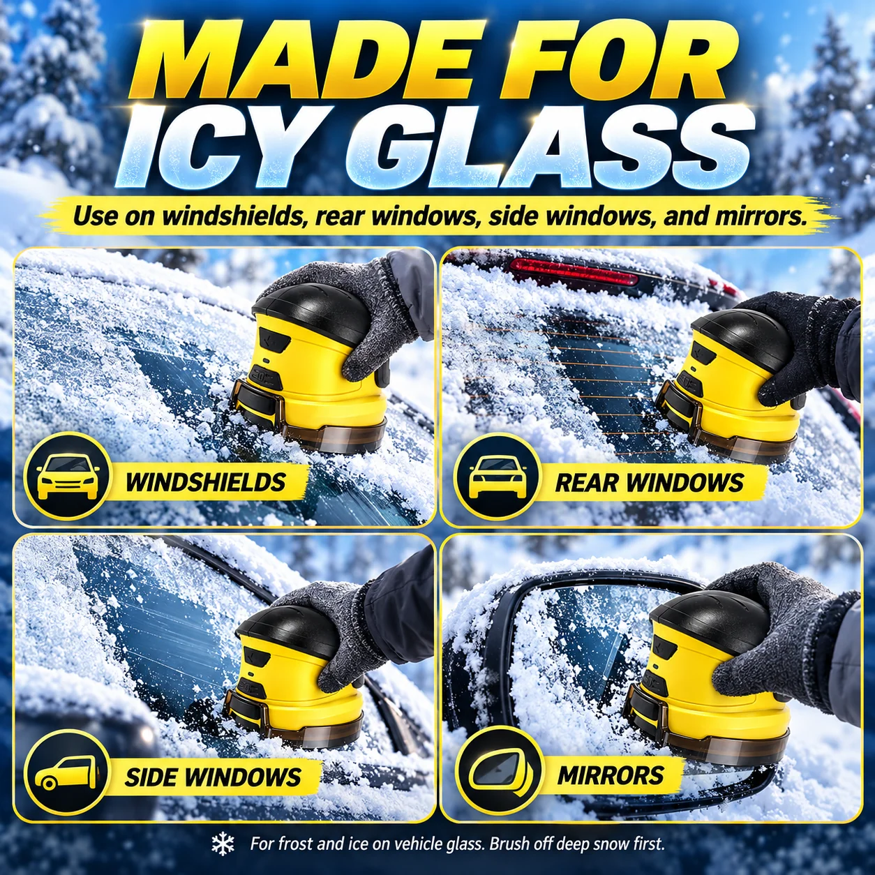 Electric snow scraper helping reduce repetitive manual scraping