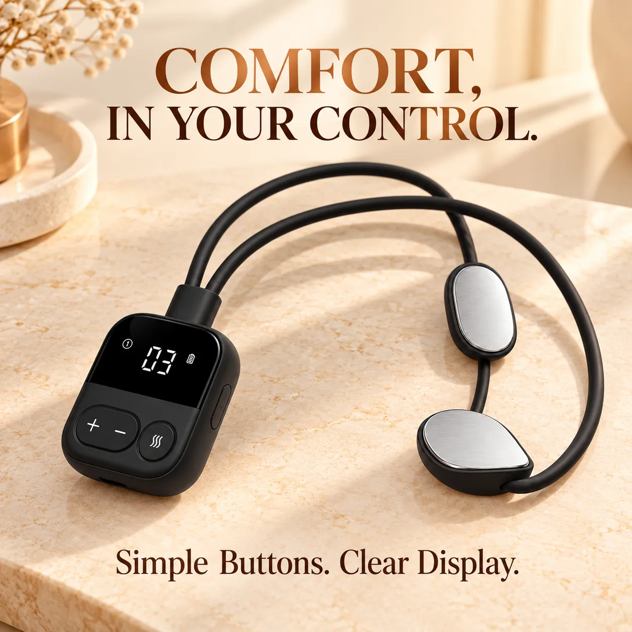 Pendant controller with simple buttons and a clear display