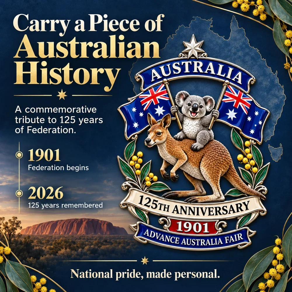 125th anniversary emblem with the 1901 to 2026 Federation timeline