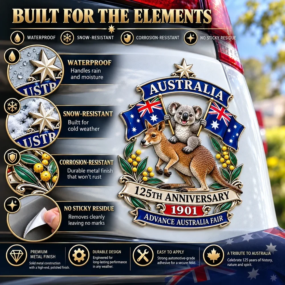 Outdoor performance graphic for the anniversary metal emblem
