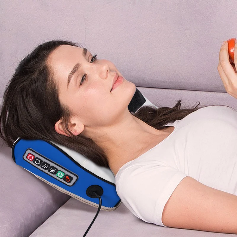 Deep kneading massage pillow with heat