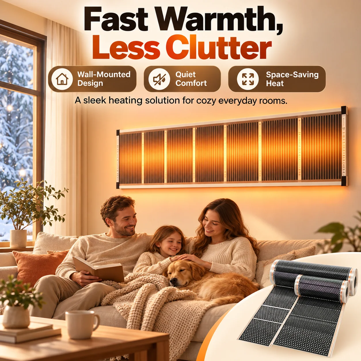 Aielrawo wall-mounted heater in a warm home interior