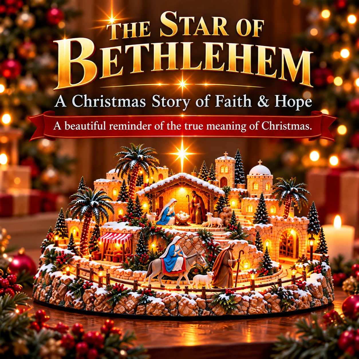 Star of Bethlehem Journey illuminated Nativity village