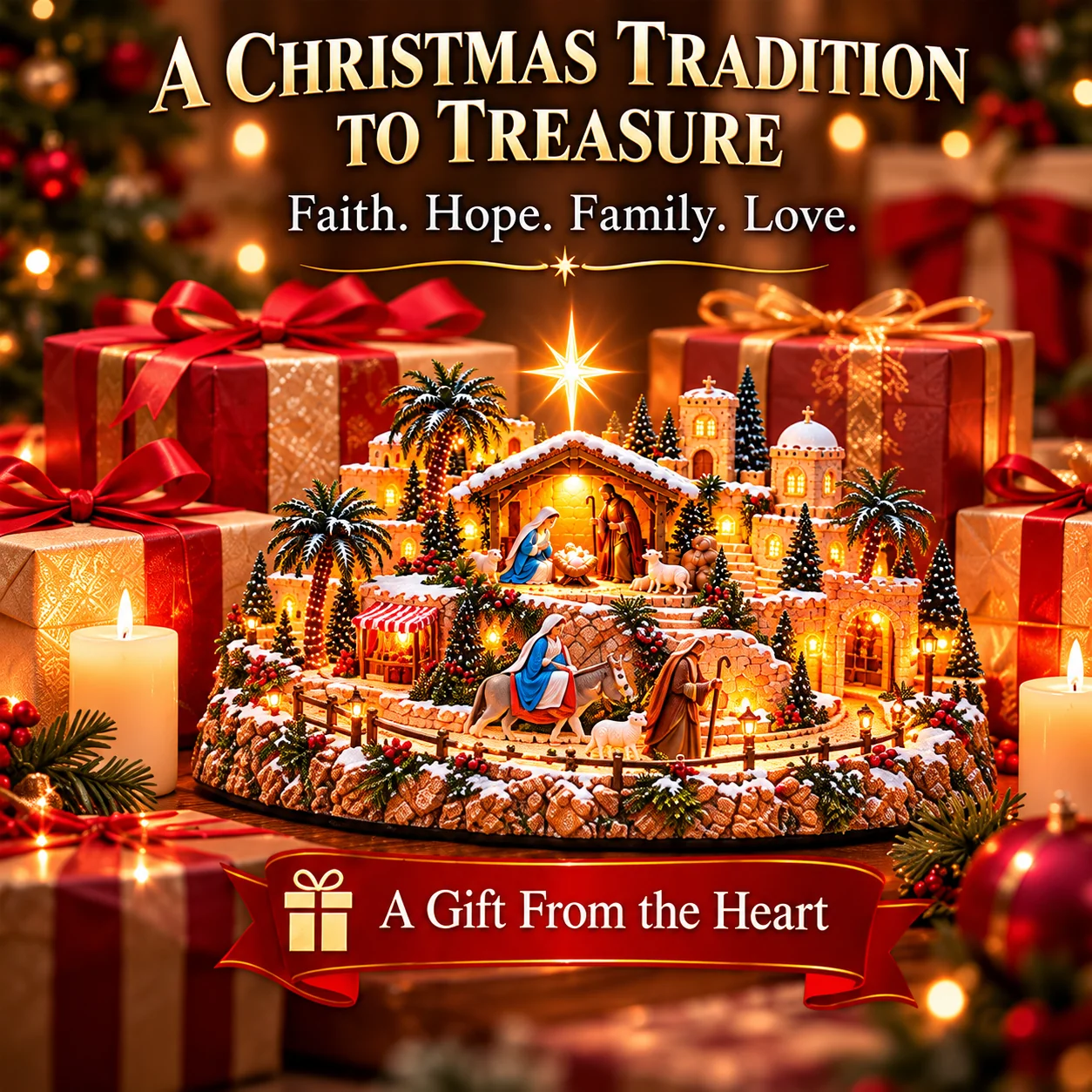 Star of Bethlehem Journey illuminated Nativity display