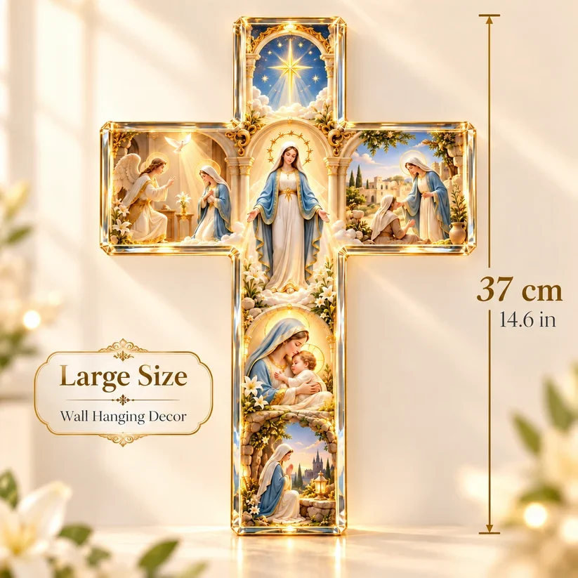 37 cm size guide for the illuminated Marian wall cross