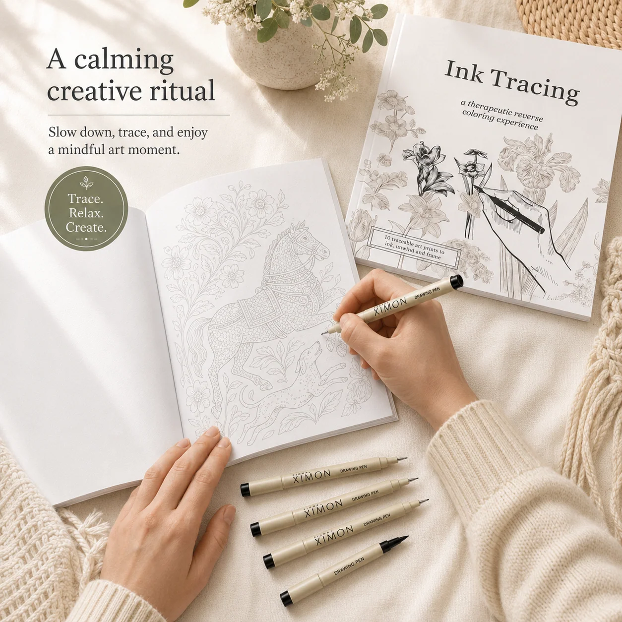 Relaxing Ink Tracing activity at home