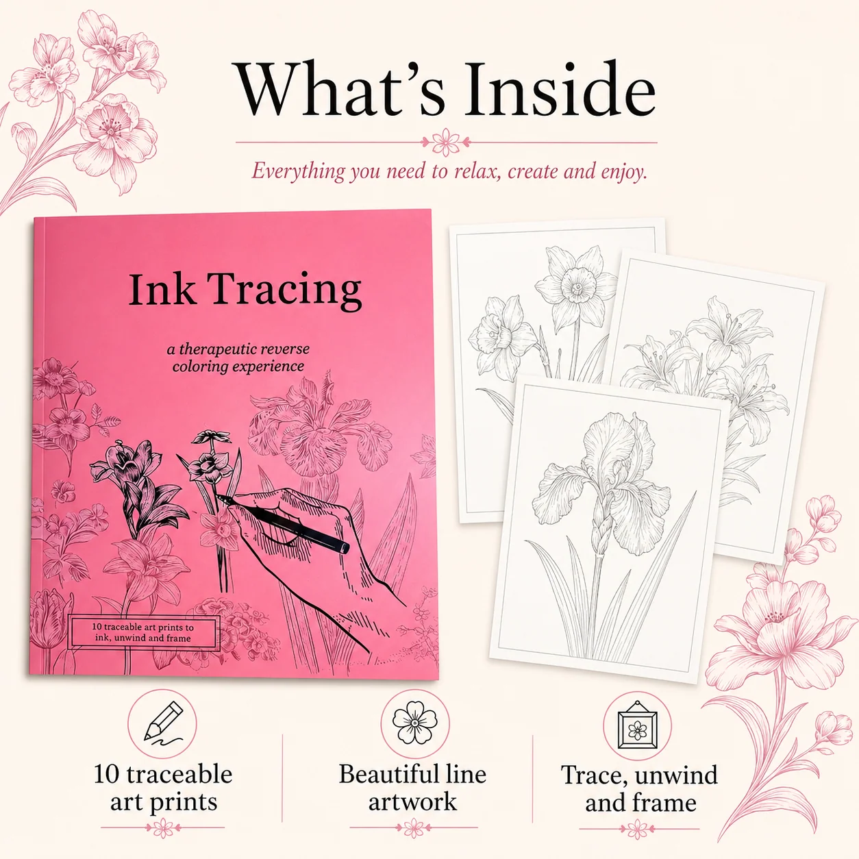 What is inside the Pink Ink Tracing book
