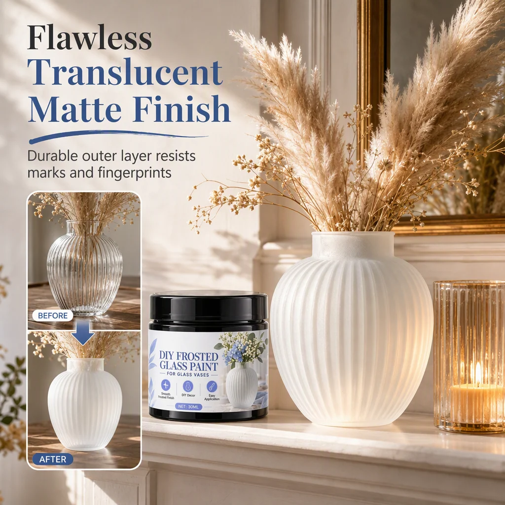 Elegant translucent frosted glass coating diffusing ambient light
