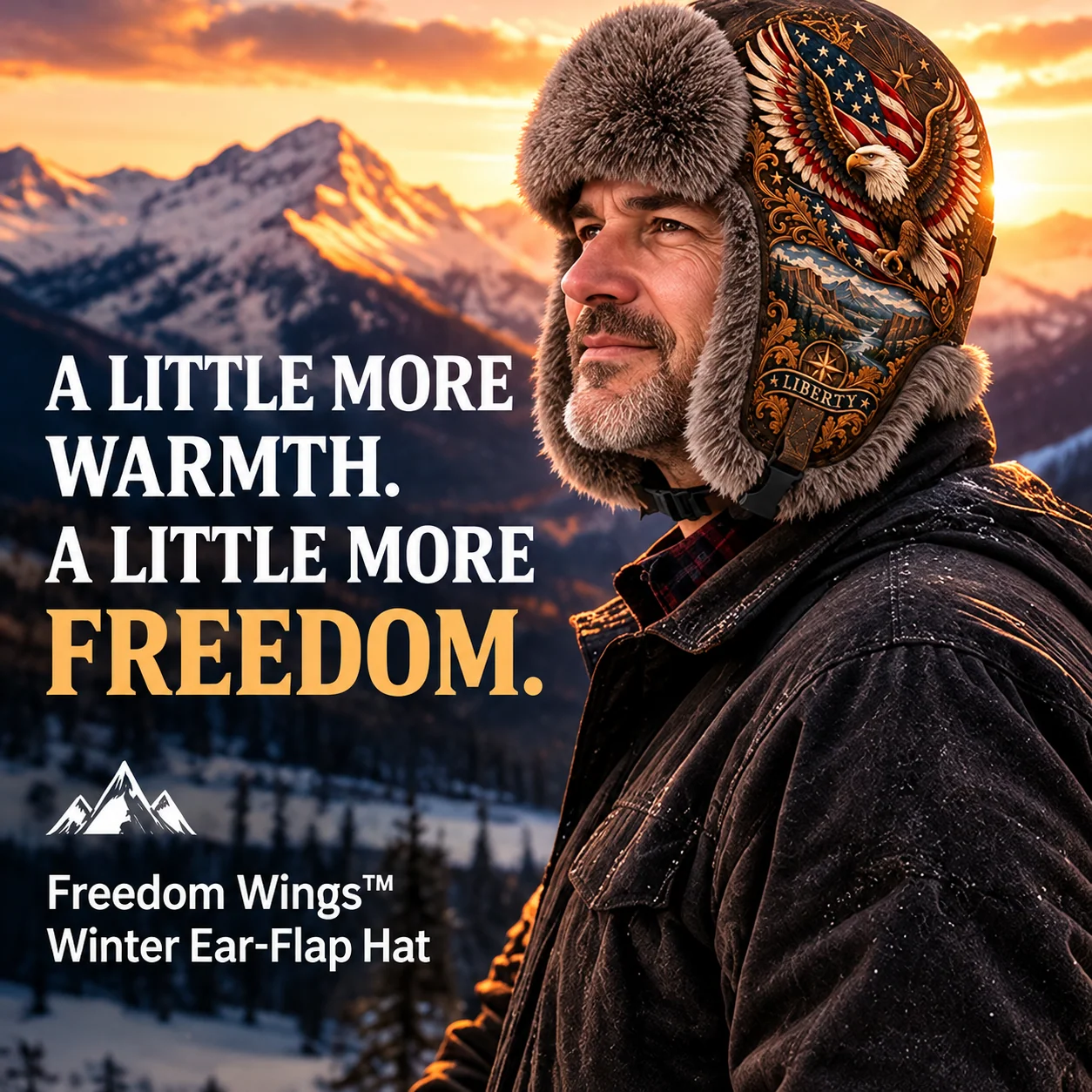 Wings of Freedom winter ear-flap hat