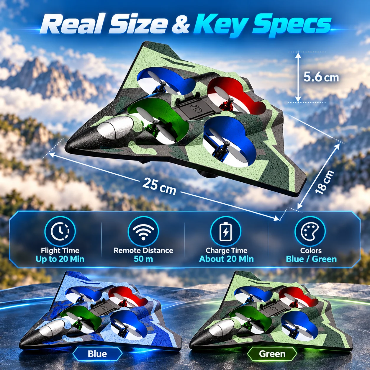 RC hover jet size and specifications