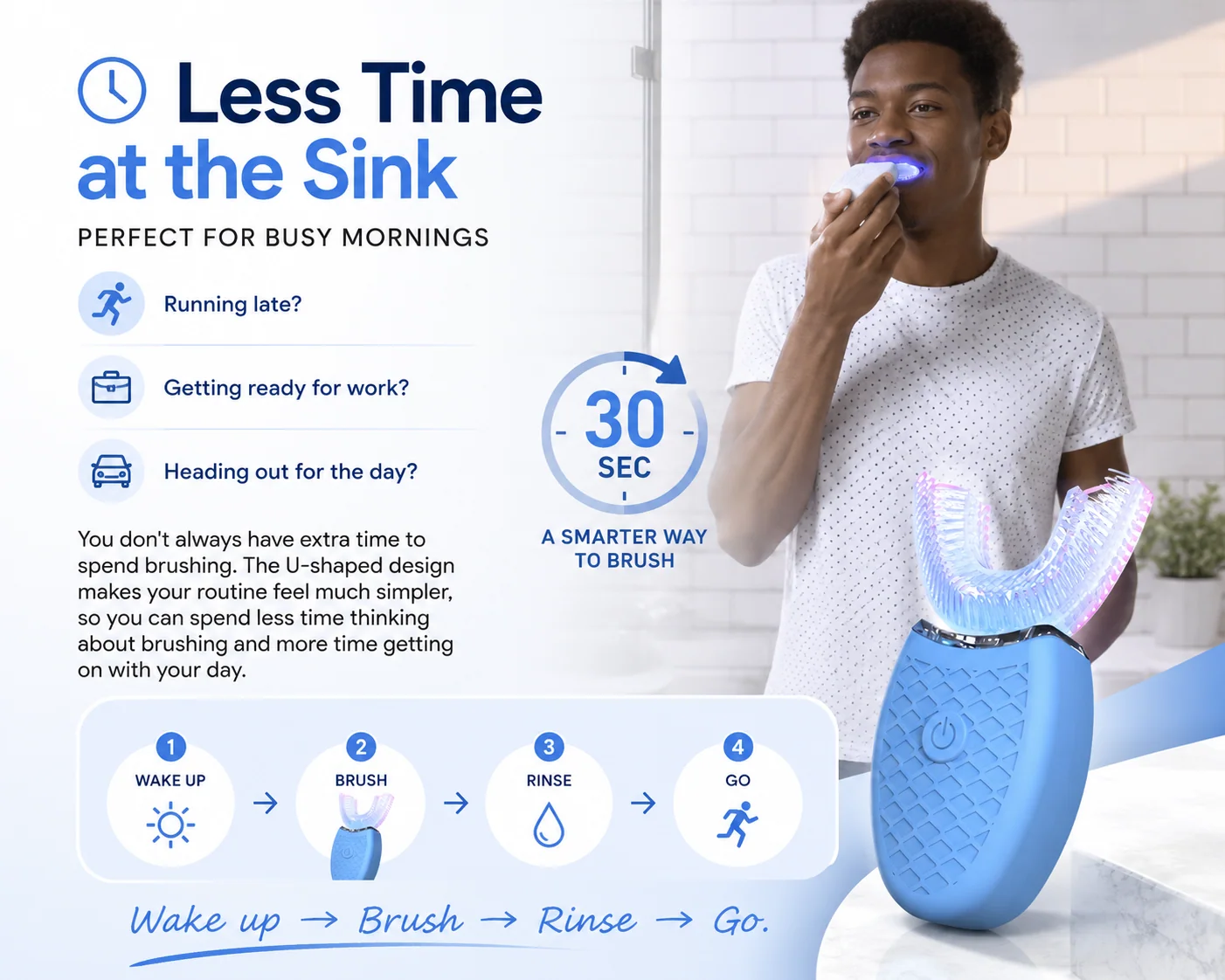 Portable electric toothbrush for everyday use