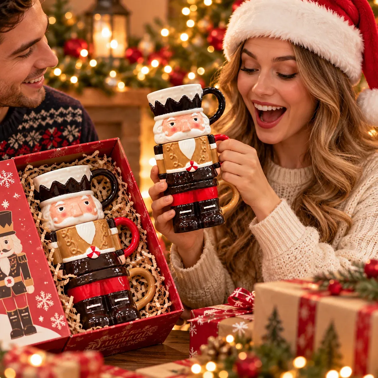Nutcracker Christmas mug set holiday gift idea