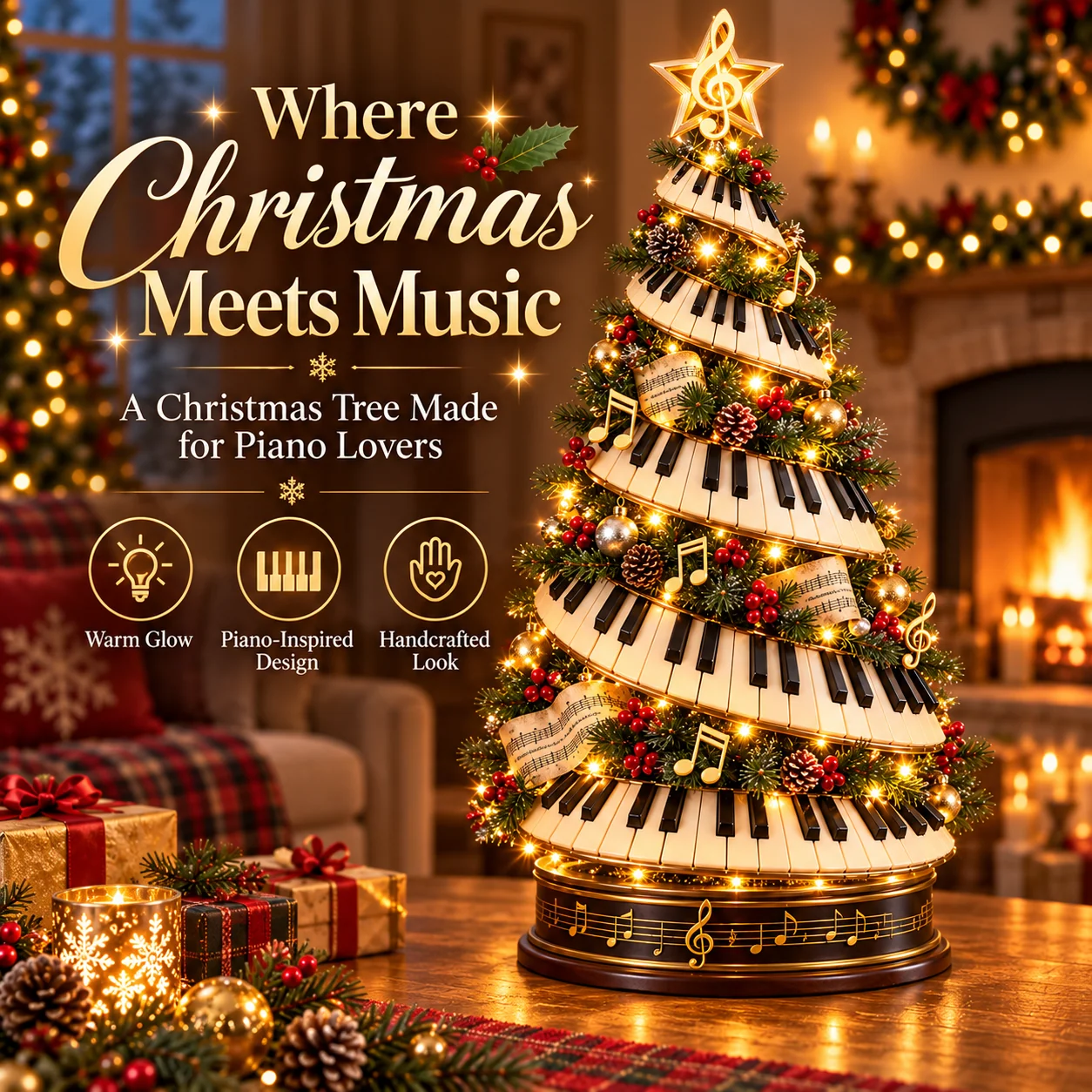 Piano Christmas Tree Light for piano lovers