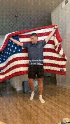 American flag inspired flannel blanket
