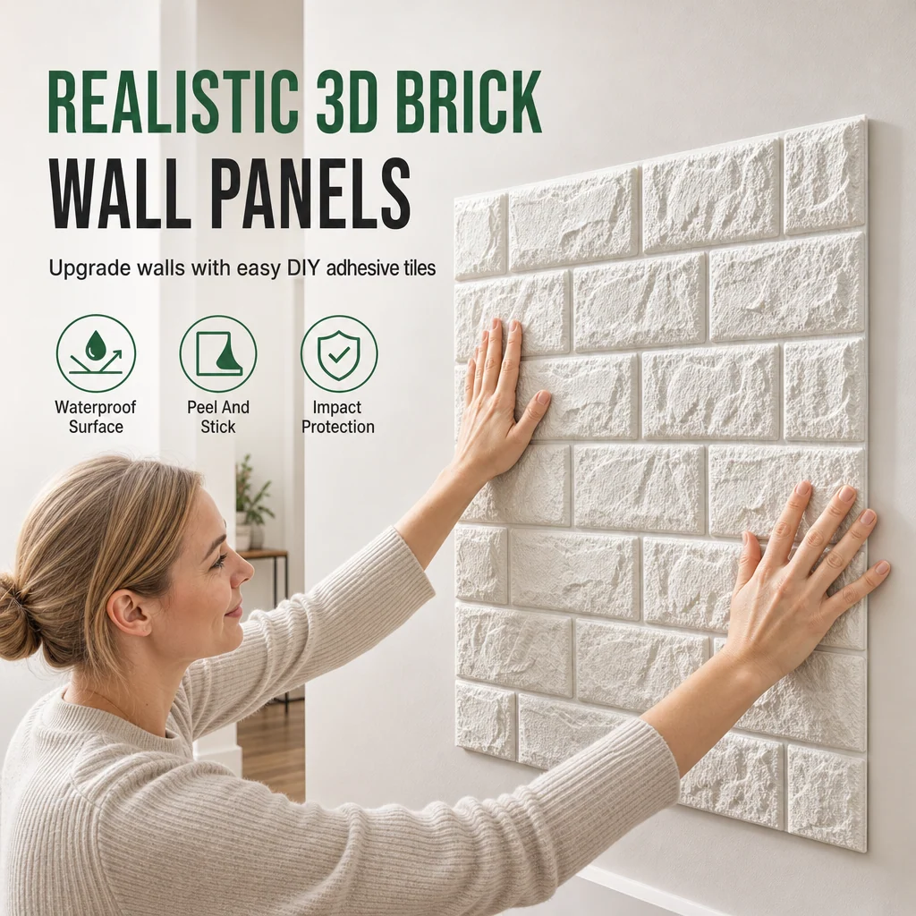Realistic 3D brick wall panels
