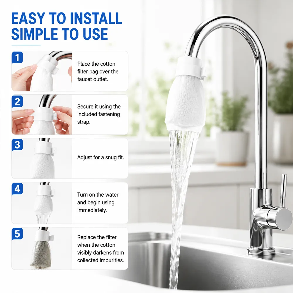 How to install faucet filter cotton bags