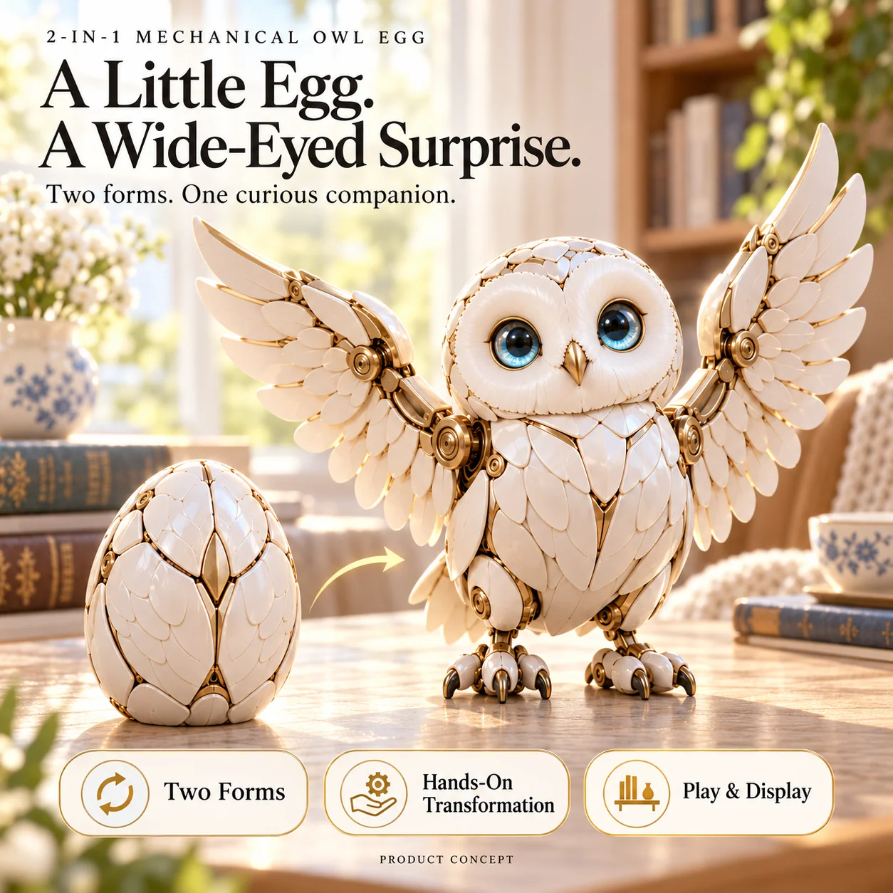 Mechanical Owl — egg and character design
