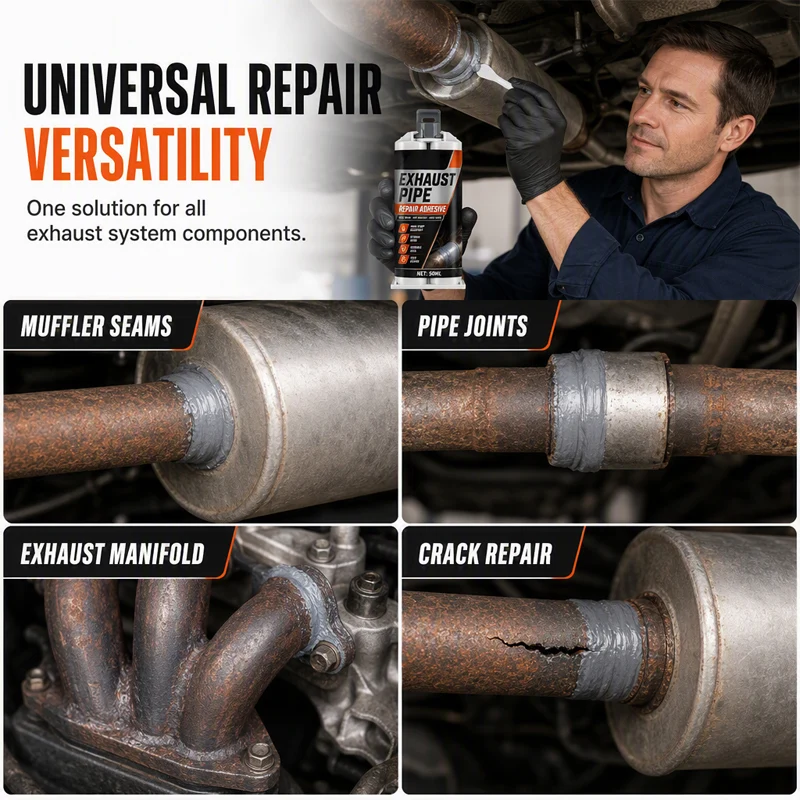 Exhaust pipe repair glue for cars trucks and motorcycles