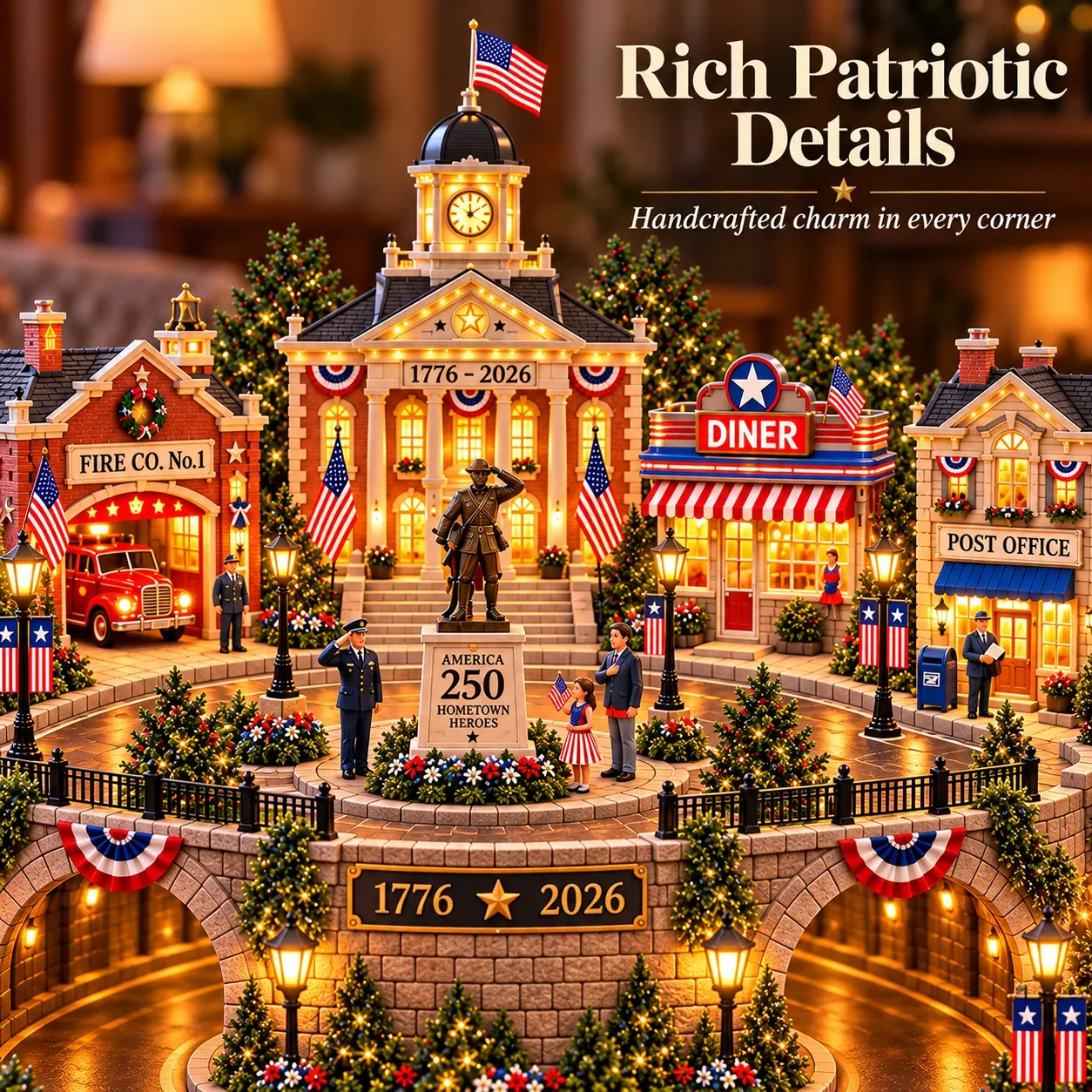 America 250 Hometown Heroes patriotic village details