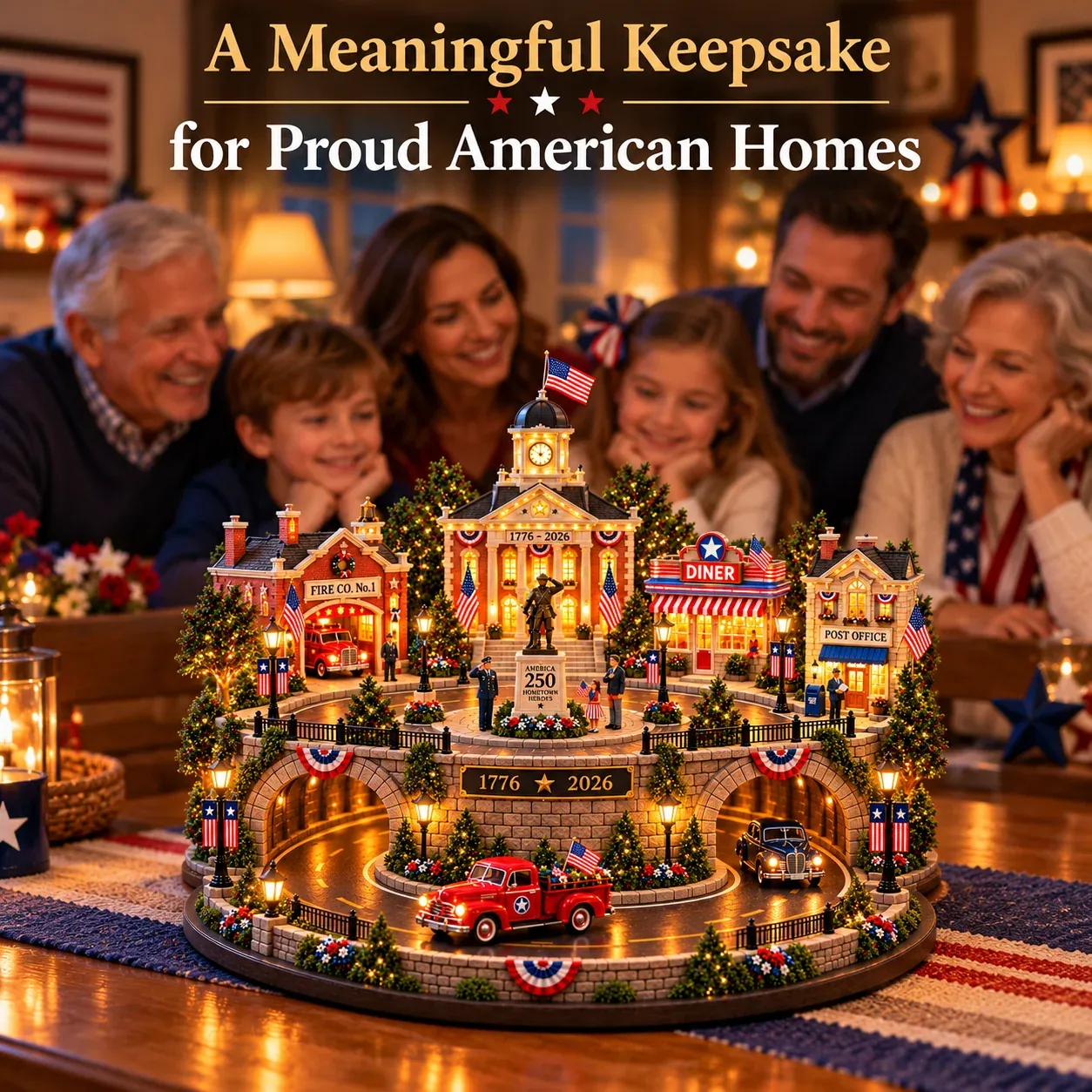 Family enjoying America 250 Hometown Heroes Village