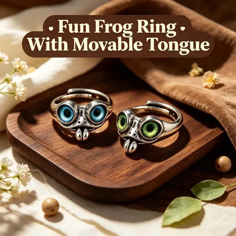 Detailed frog ring with expressive eyes