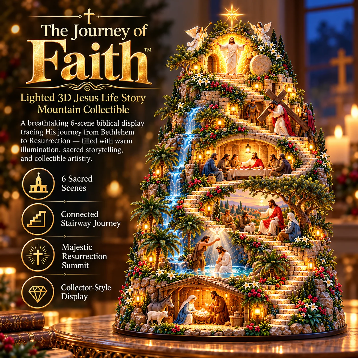 The Journey of Faith six-scene biblical mountain collectible