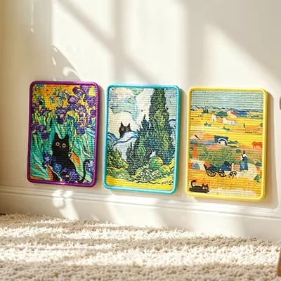 Art-inspired decorative scratcher designs