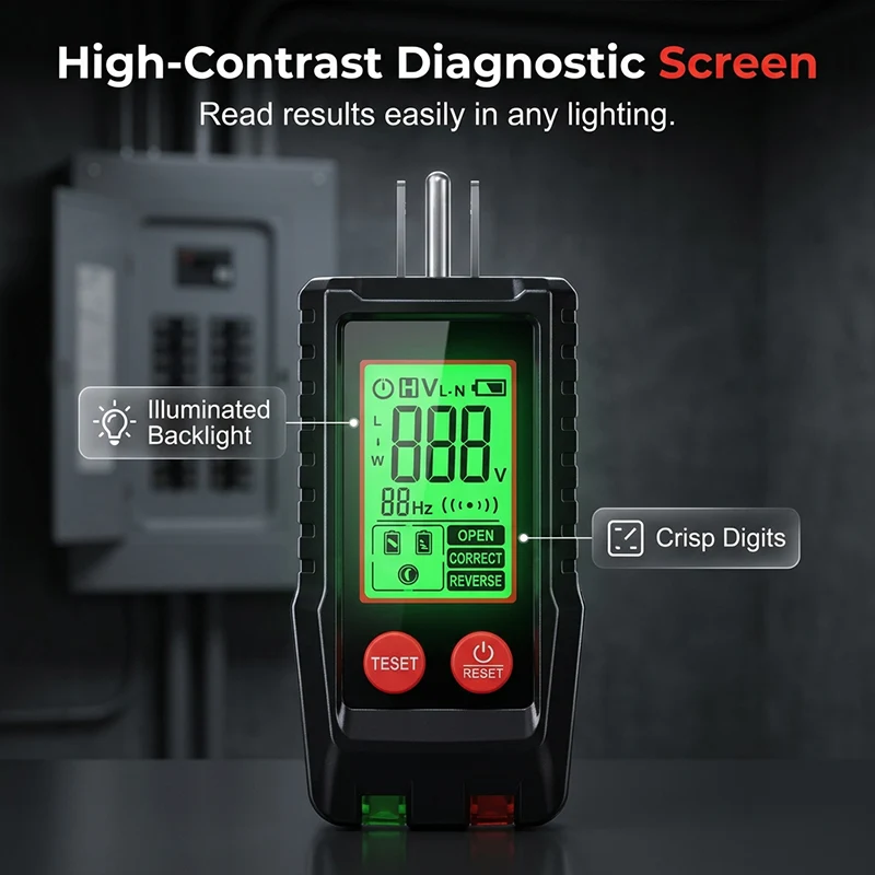 Digital display on the circuit breaker finder