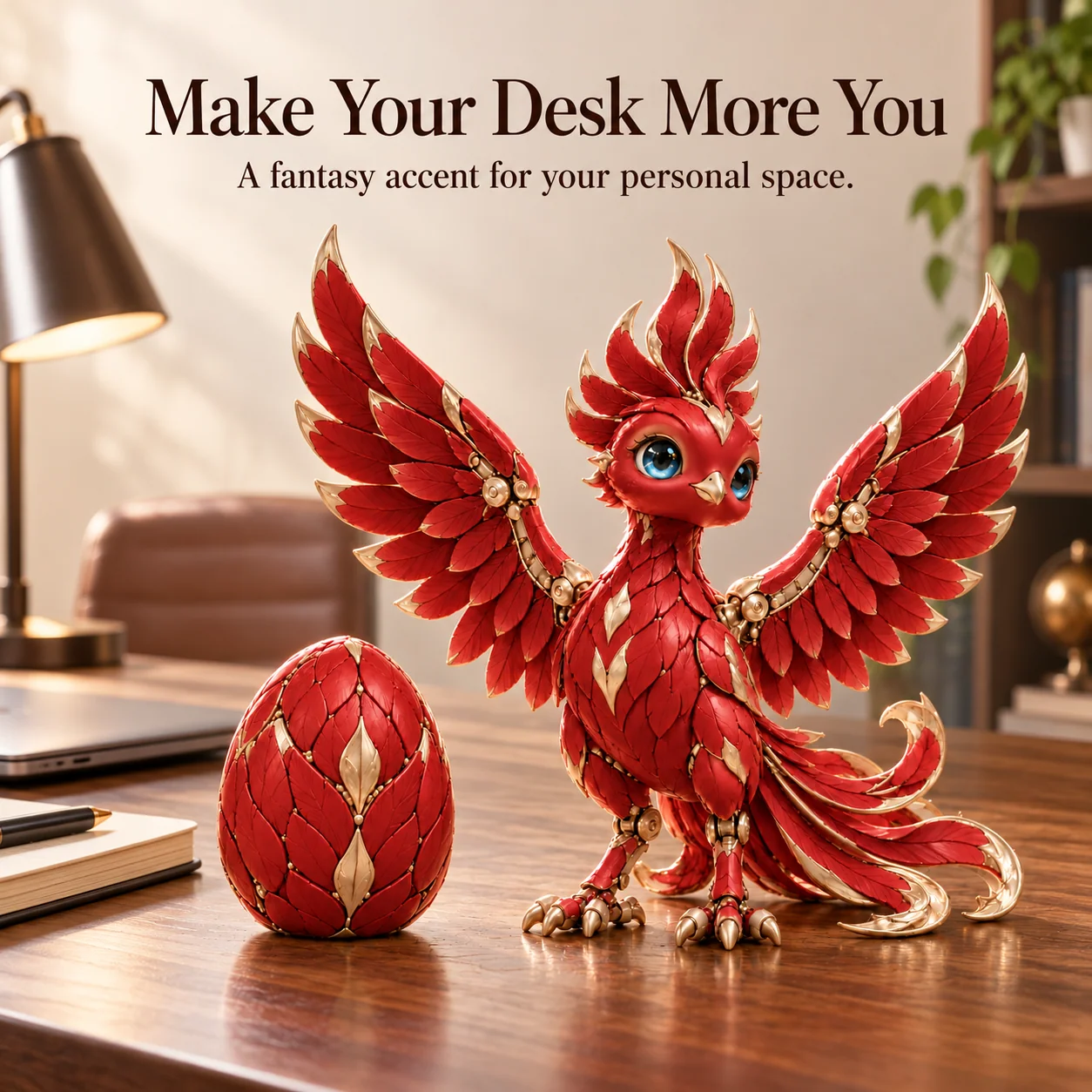 Phoenix Figurine displayed on home office desk
