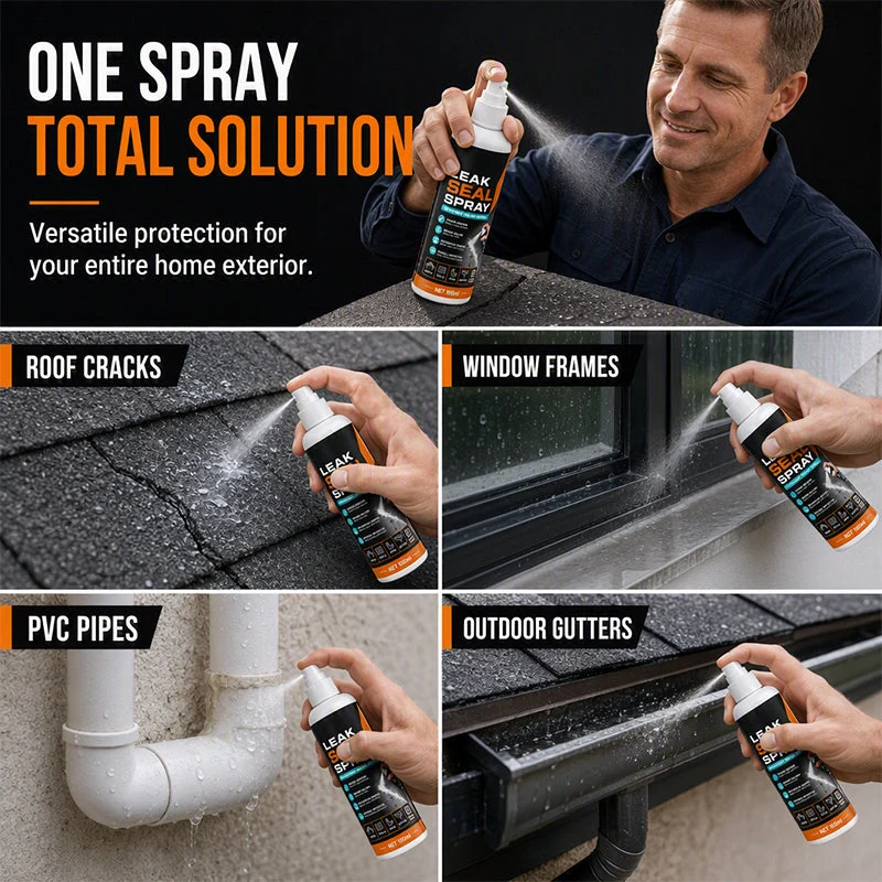 Multiple household uses for leak sealing spray
