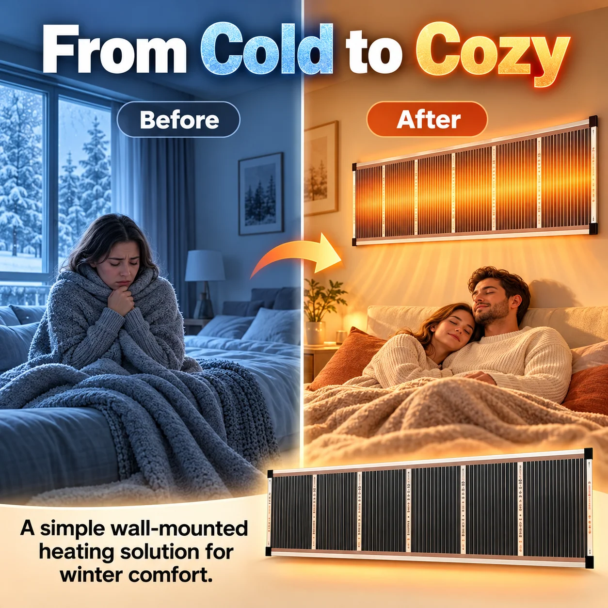 Aielrawo heating panel design and wall-mounted appearance