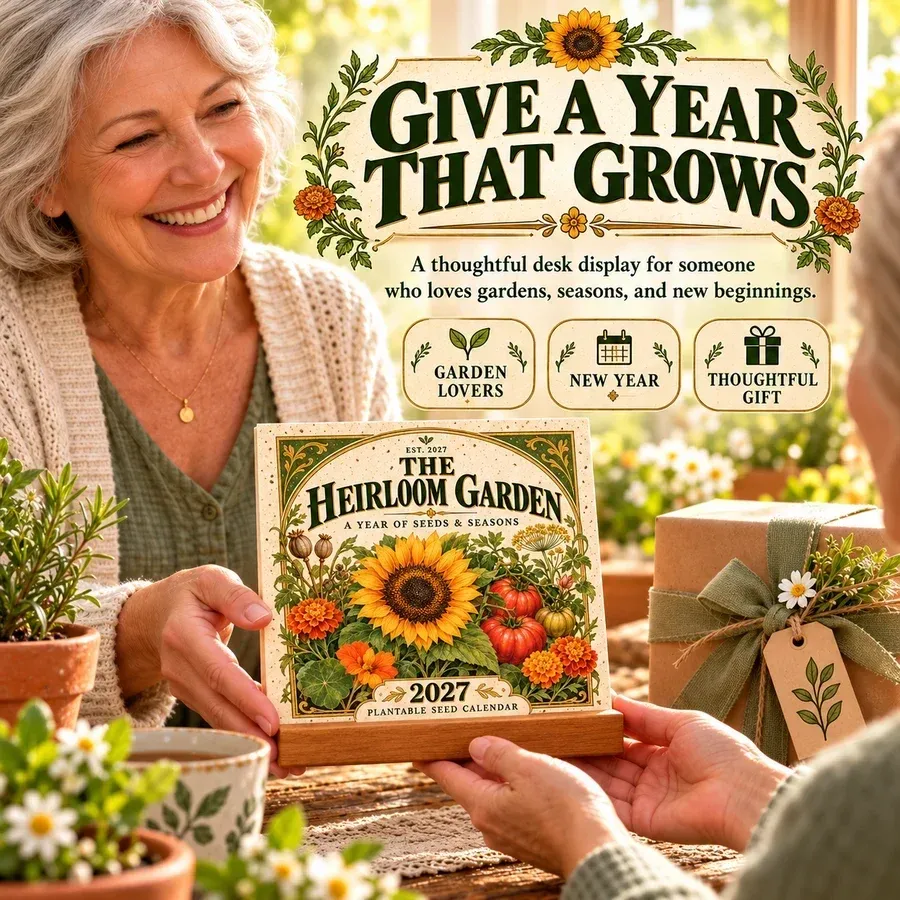 Plantable seed calendar given as a garden-inspired gift