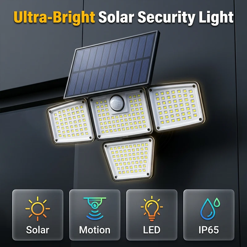 Solar-powered outdoor security light