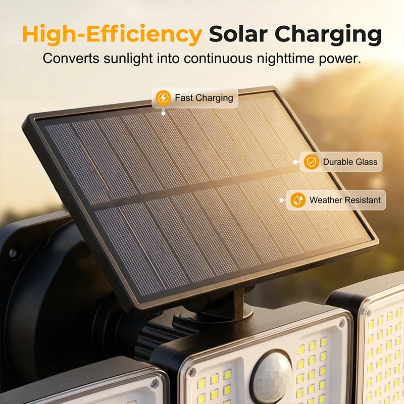 Solar panel for outdoor security lighting