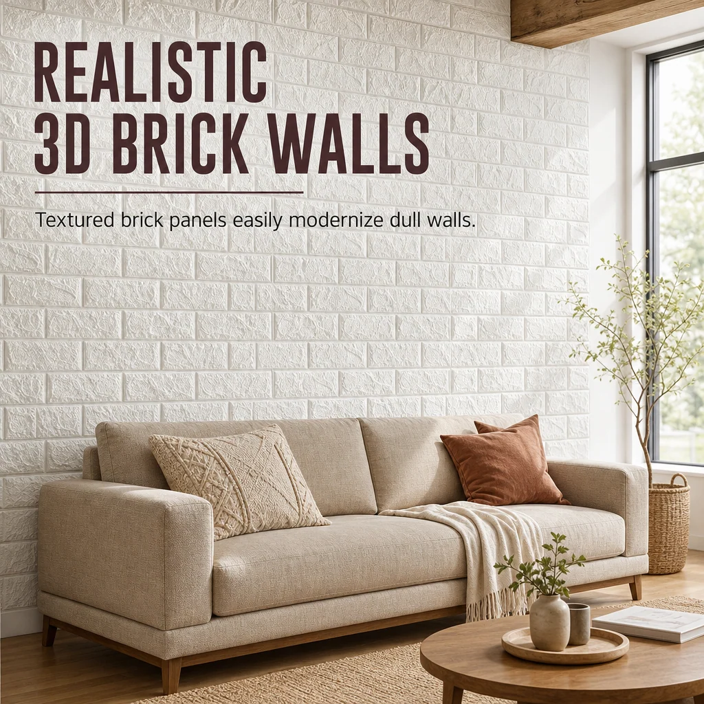 Realistic 3D brick walls
