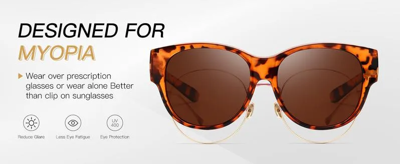 Product Introduction of Fit Over Glasses Sunglasses for Women Men, Oversized Cat Eye Sunglasses Polarized UV400 Protection Gift Trendy Outdoor Activities Driving Sunbathing 2