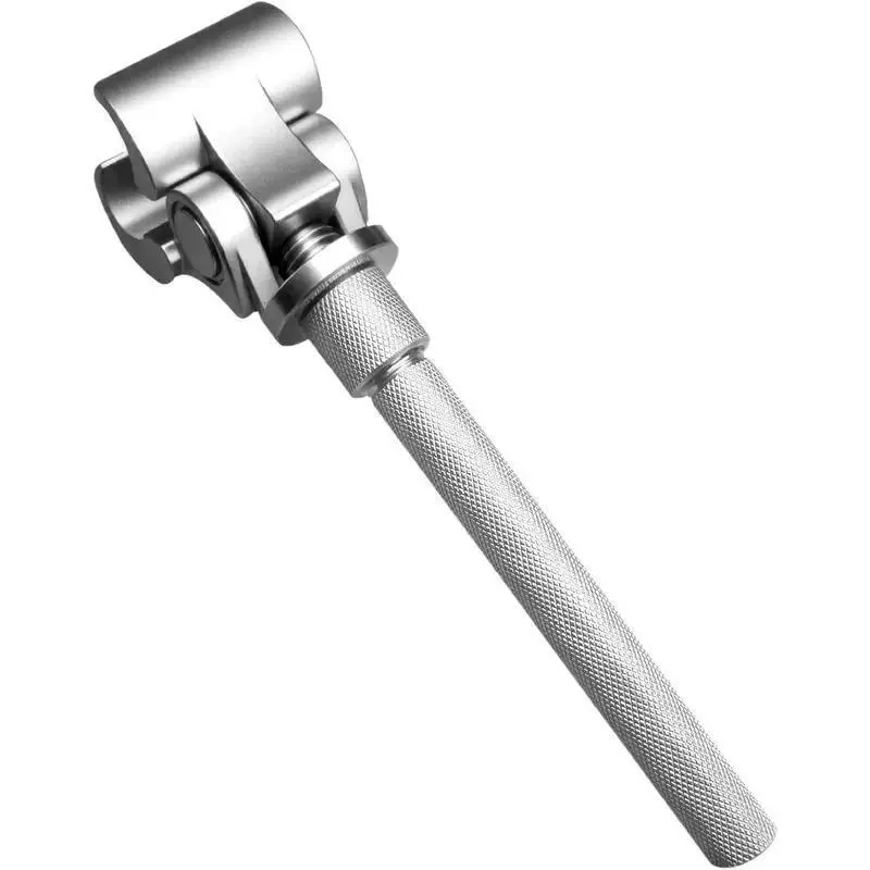 Full view of the silver adjustable steel door hinge wrench