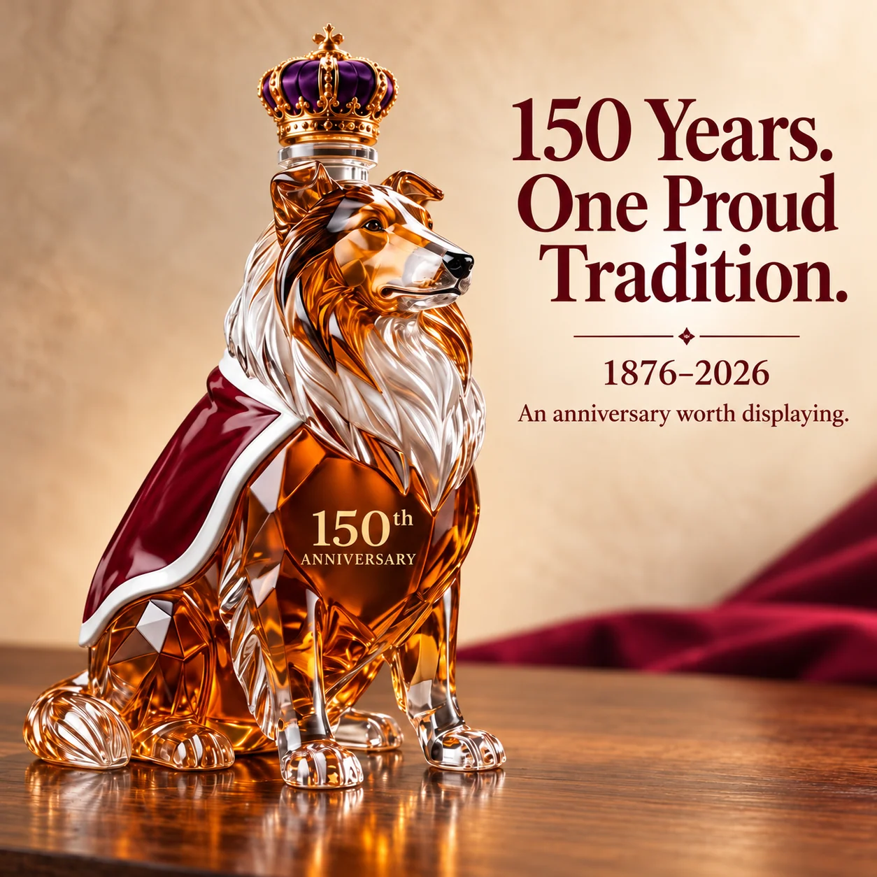 Crowned Collie Heritage Edition decanter presented as a decorative collectible